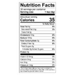 Nutrition facts for chili oil (6oz bottle)